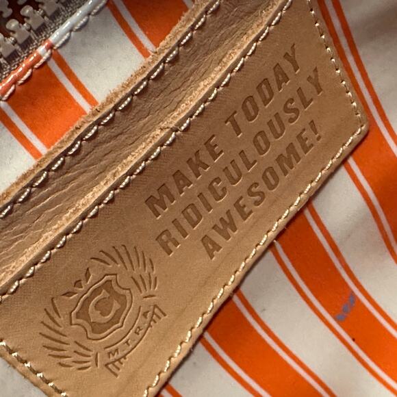 Consuela Beck Commuter Dome Satchel Bag – Multicolor Leather & Canvas - Picture 7 of 15